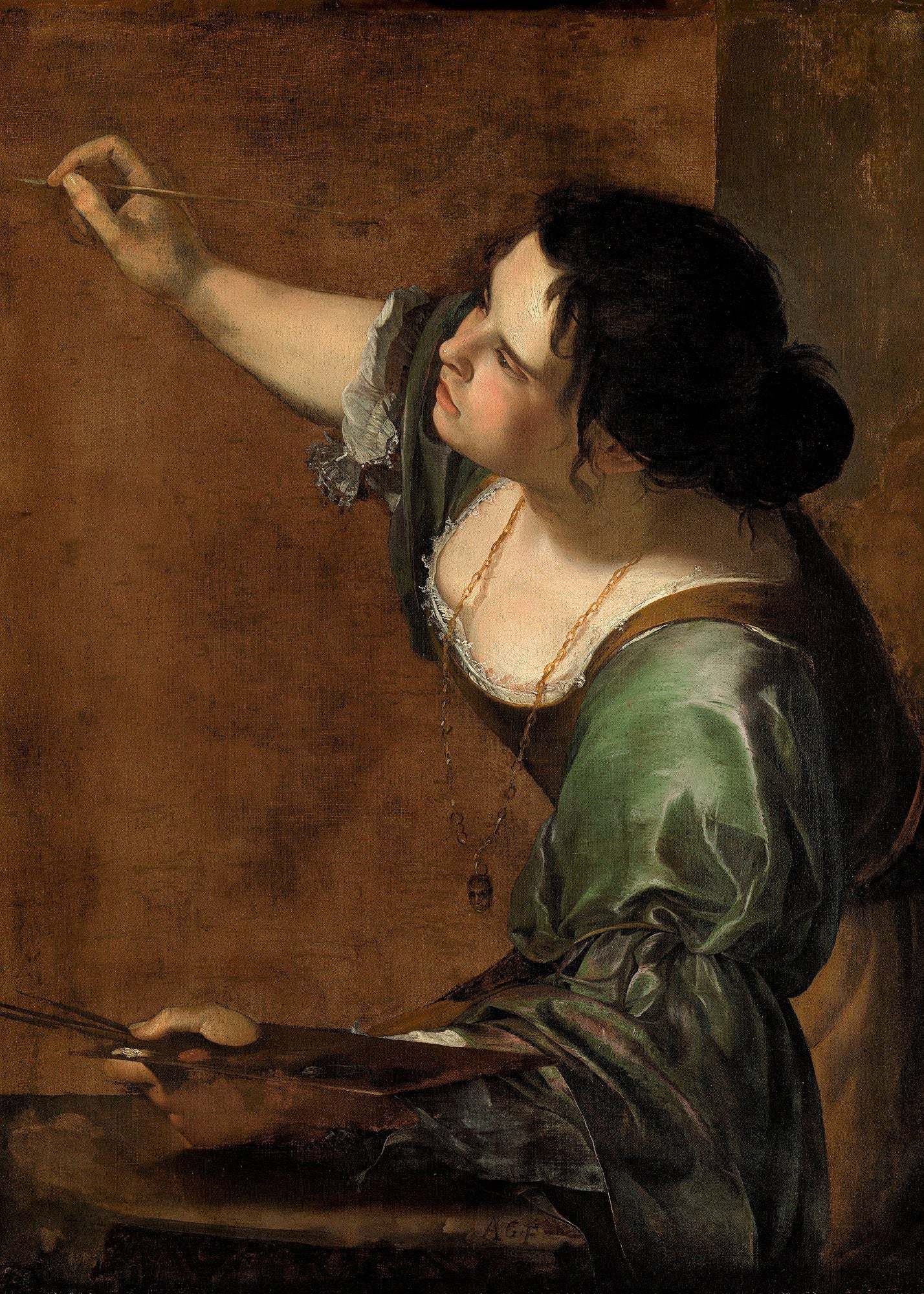 Gentileschi - Autoritratto come allegoria della pittura |Stampa piatta HD o in 3D