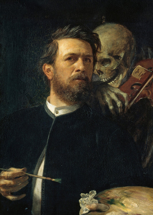 Bocklin - Autoritratto con la morte che suona il violino  | Stampa piatta HD o in 3D