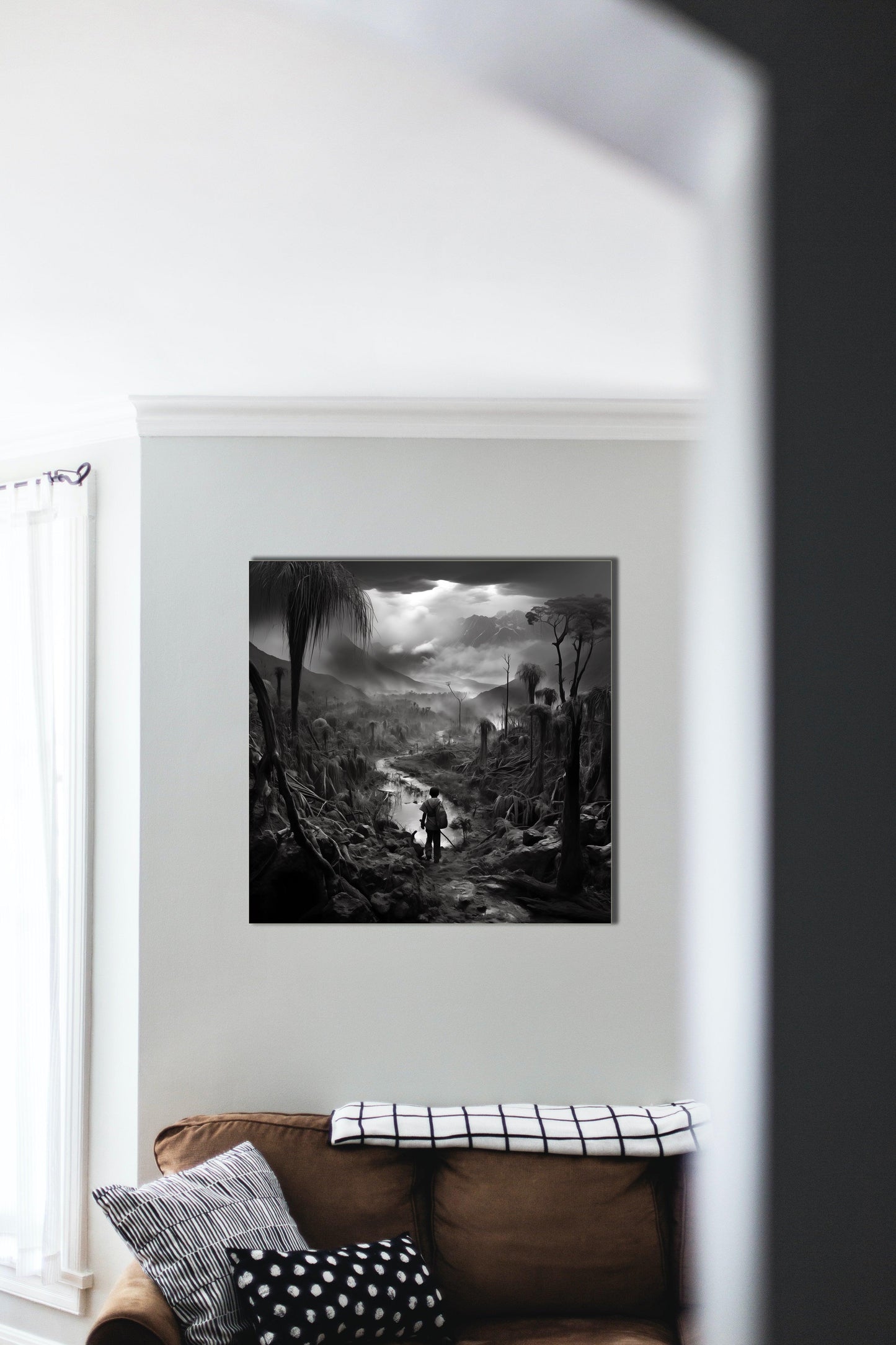 Disegno bianco e nero - Disegno natura desolata in stile Salgado | Effetto lucido - Materico