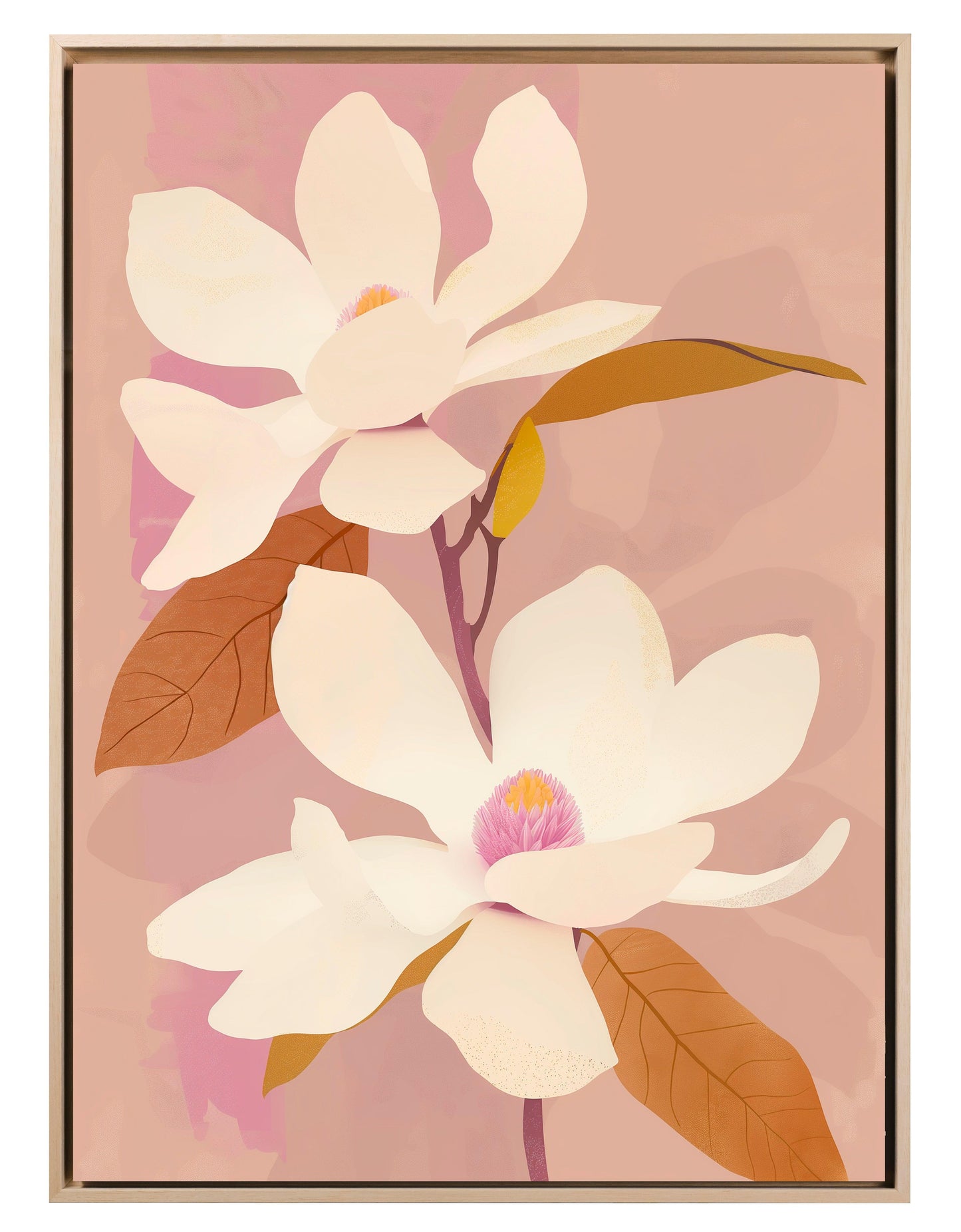 Minimal - Quadro lucido Fiori rosa | Effetto lucido - Materico