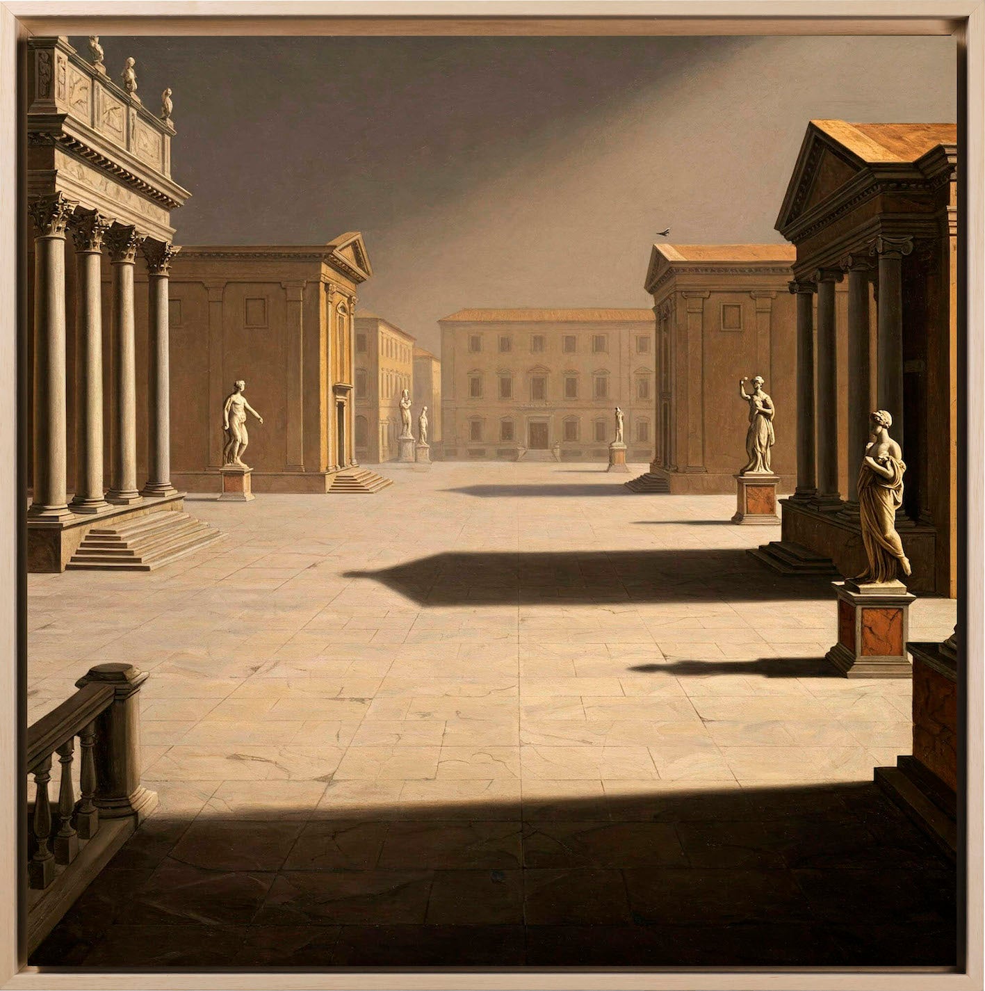 Ispirazione De Chirico - Piazza romana vuota | Stampa piatta HD o in 3D