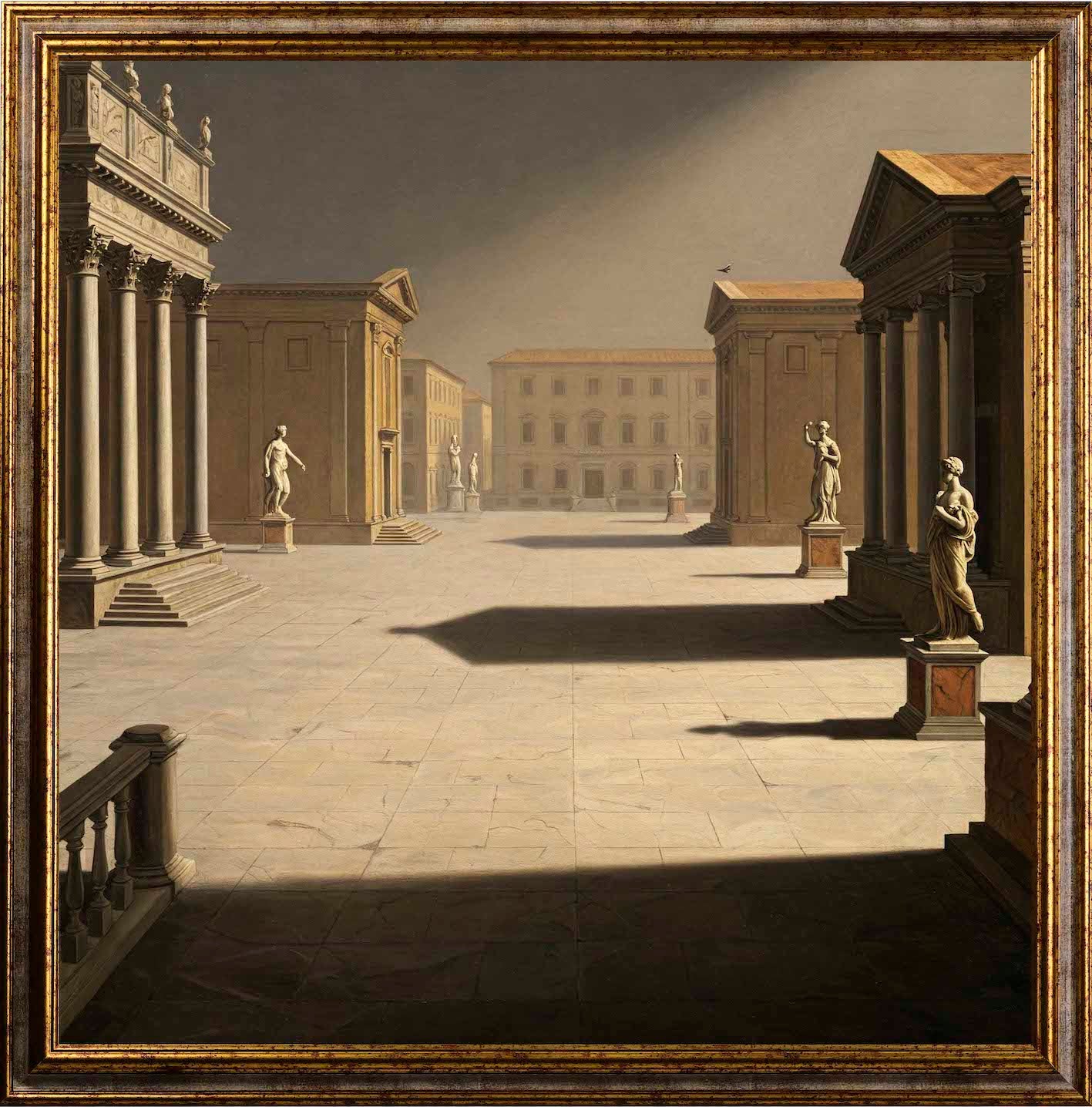 Ispirazione De Chirico - Piazza romana vuota | Stampa piatta HD o in 3D