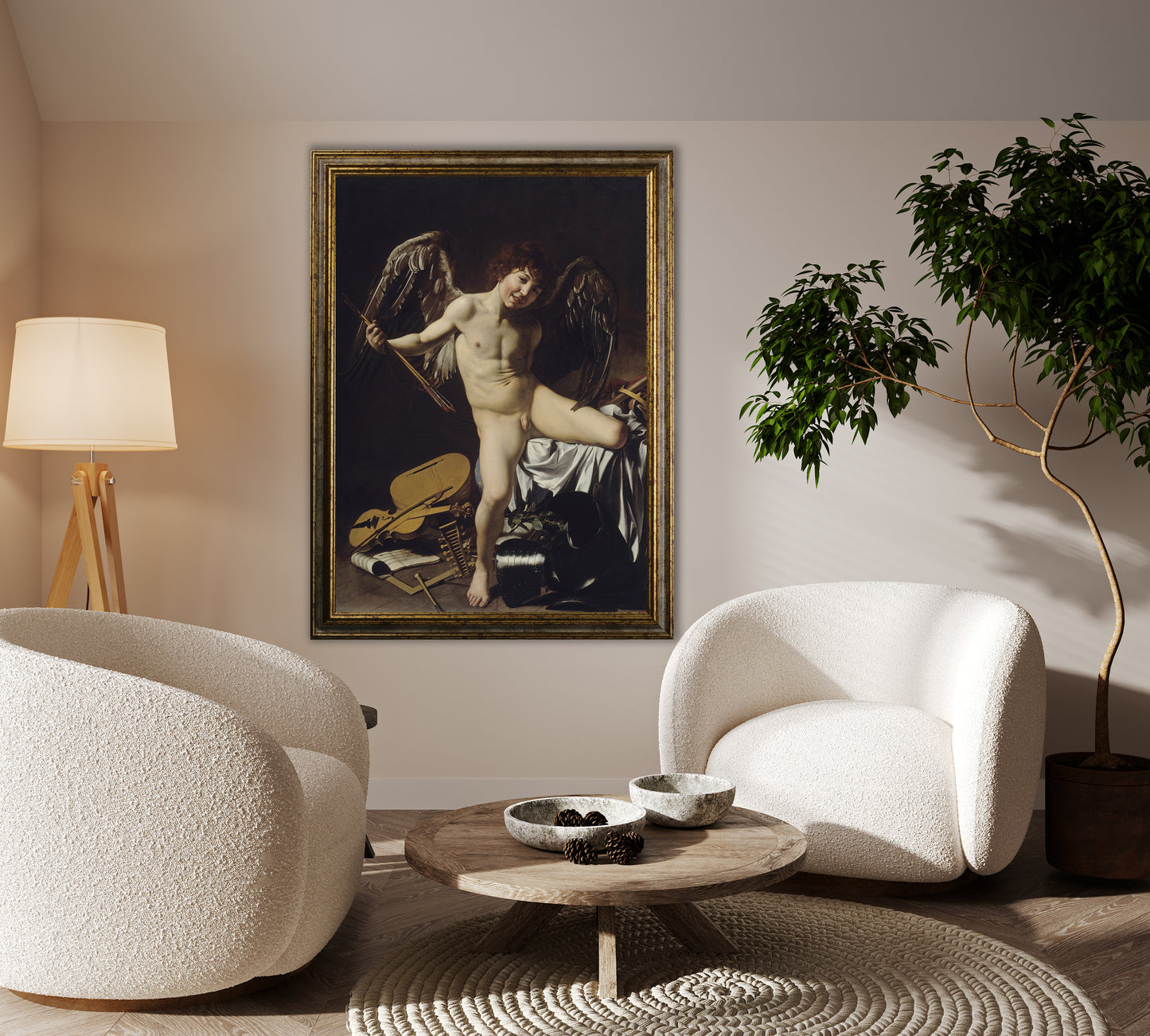 Caravaggio - Il giovane Cupido | Stampa piatta HD o in 3D