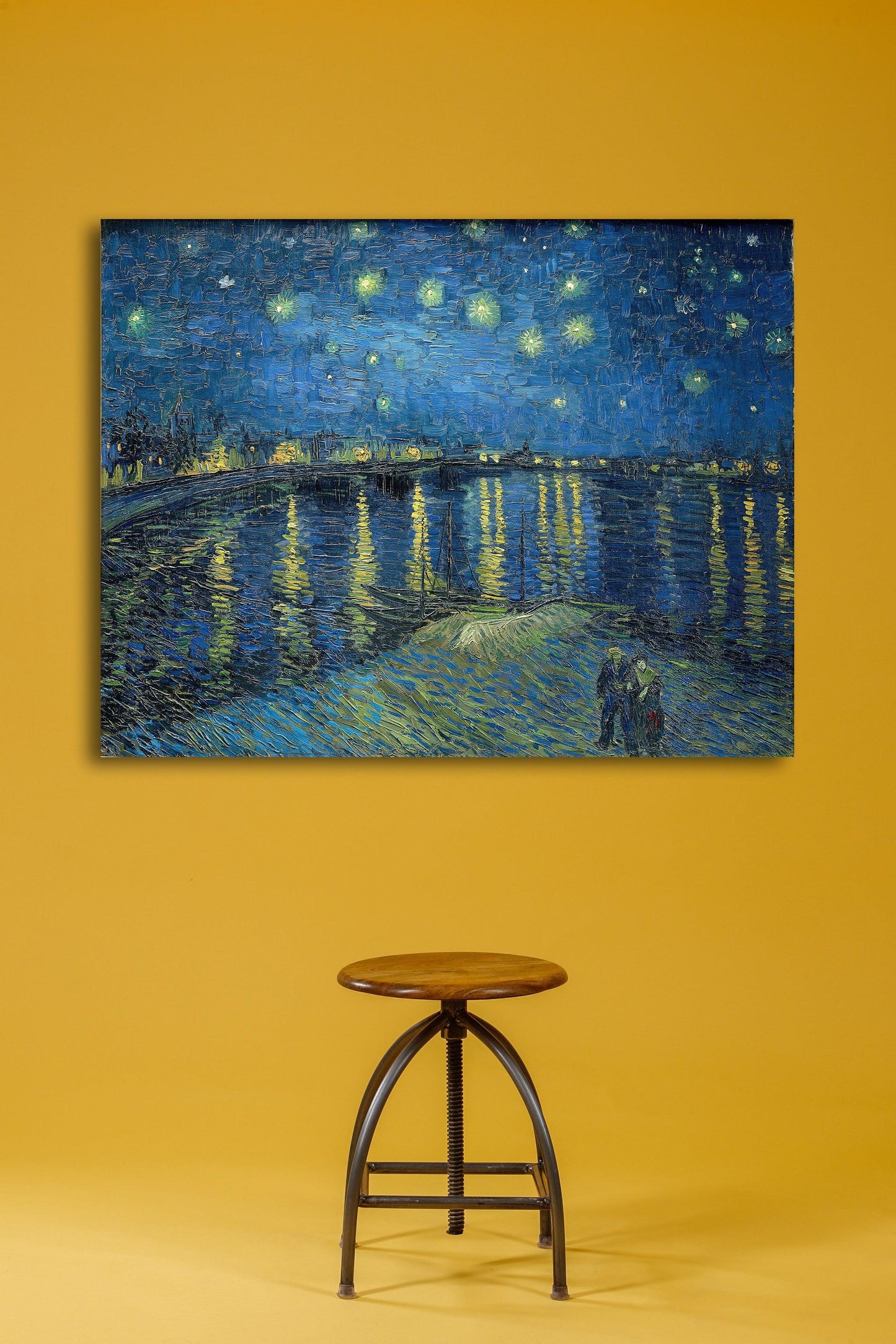 Van Gogh - Notte stellata sul Rodano | Stampa piatta HD o in 3D - Materico