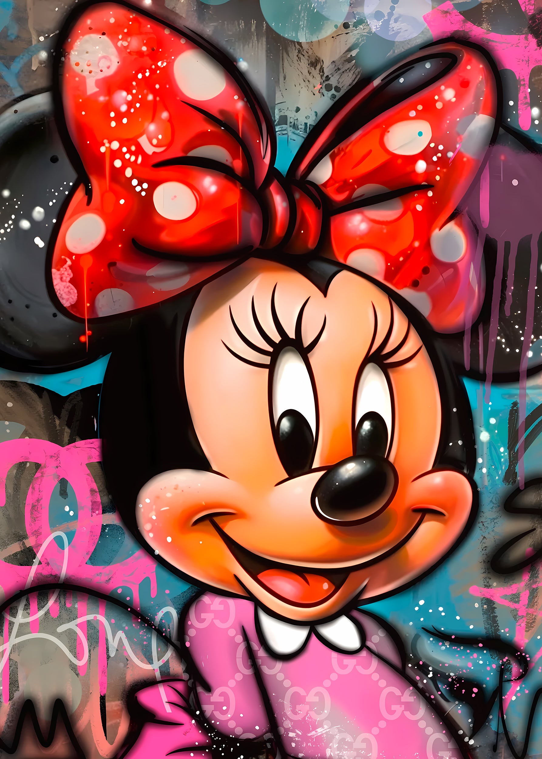 Quadro Su Tela Stampa Street Art – Oncle Picsou Graffiti – 71x60 Cm – Prodotto In Francia, Telai In Legno, Inchiostri UV