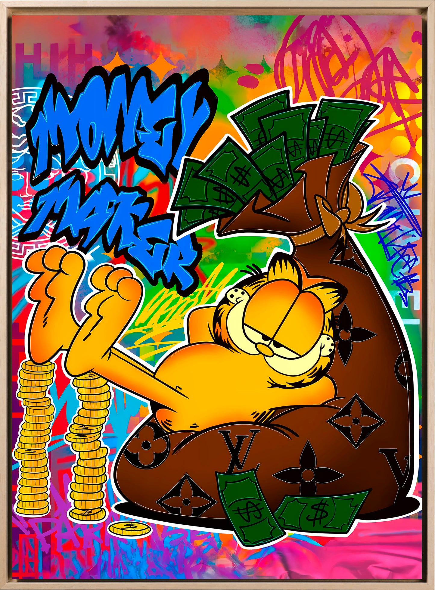 Street art - Garfield | Stampa piatta HD o in 3D