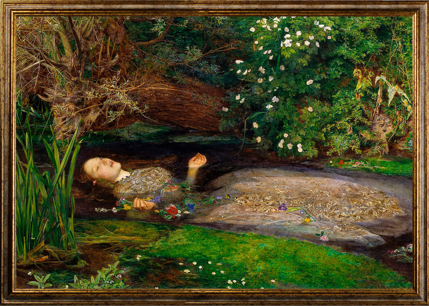 John Everett Millais - Ophelia | Stampa piatta HD o in 3D
