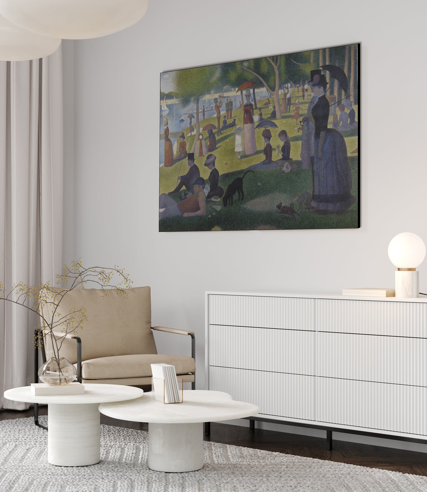 Seurat - Una domenica pomeriggio sull'isola della Grande-Jatte | Stampa piatta HD o in 3D