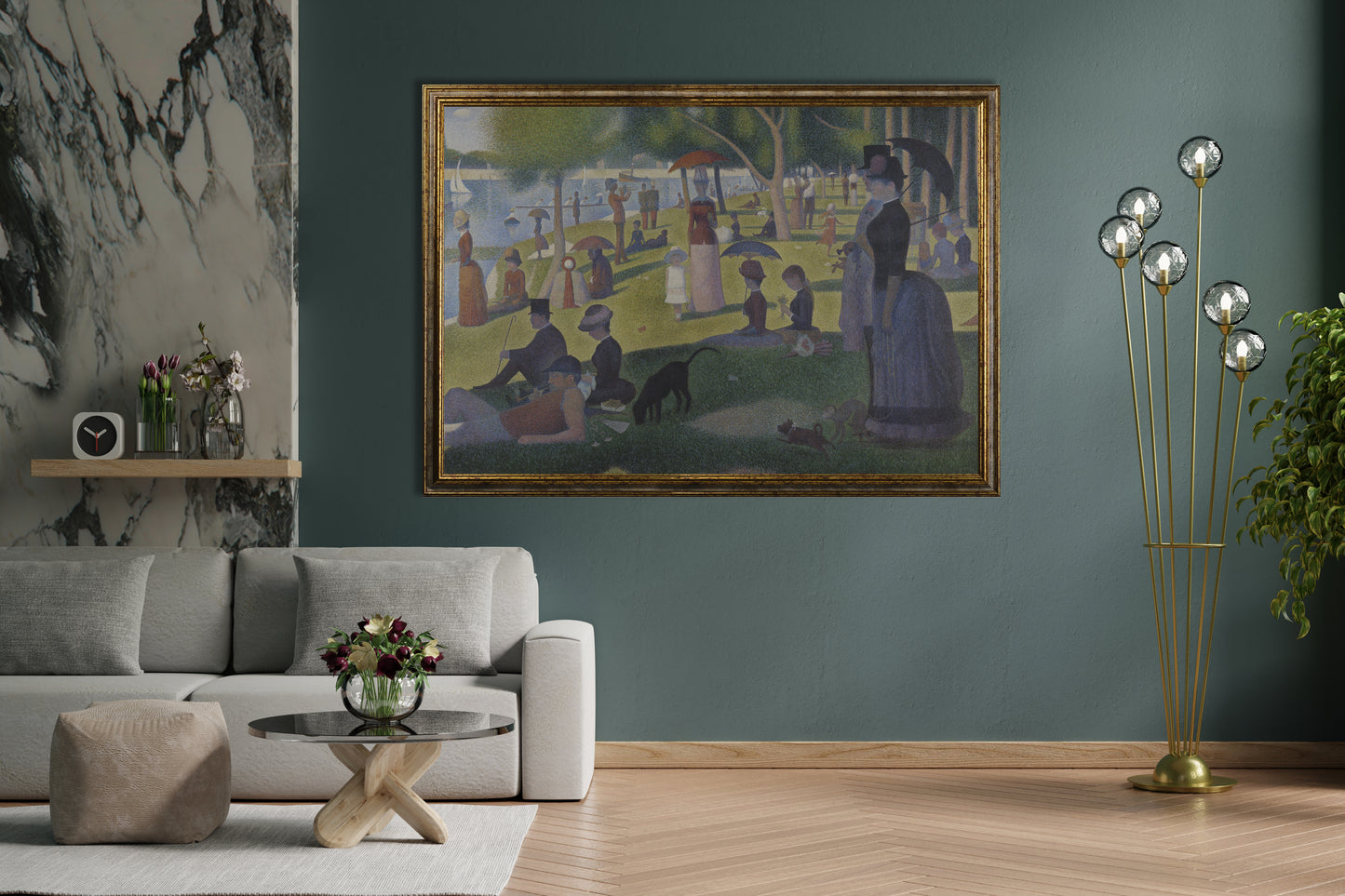 Seurat - Una domenica pomeriggio sull'isola della Grande-Jatte | Stampa piatta HD o in 3D