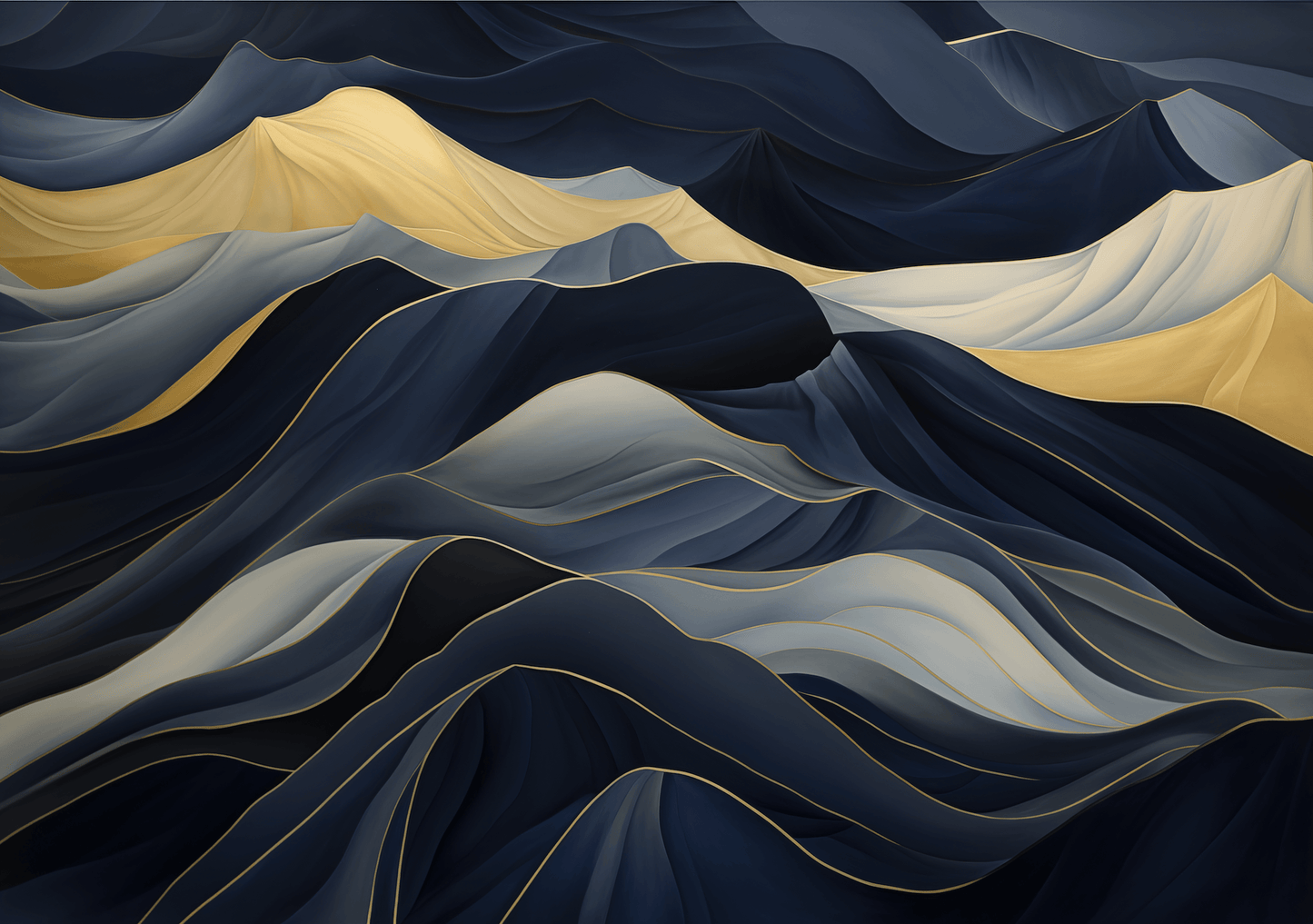 Minimal - Quadro pouring nero e oro DAFNE | Effetto lucido - Materico