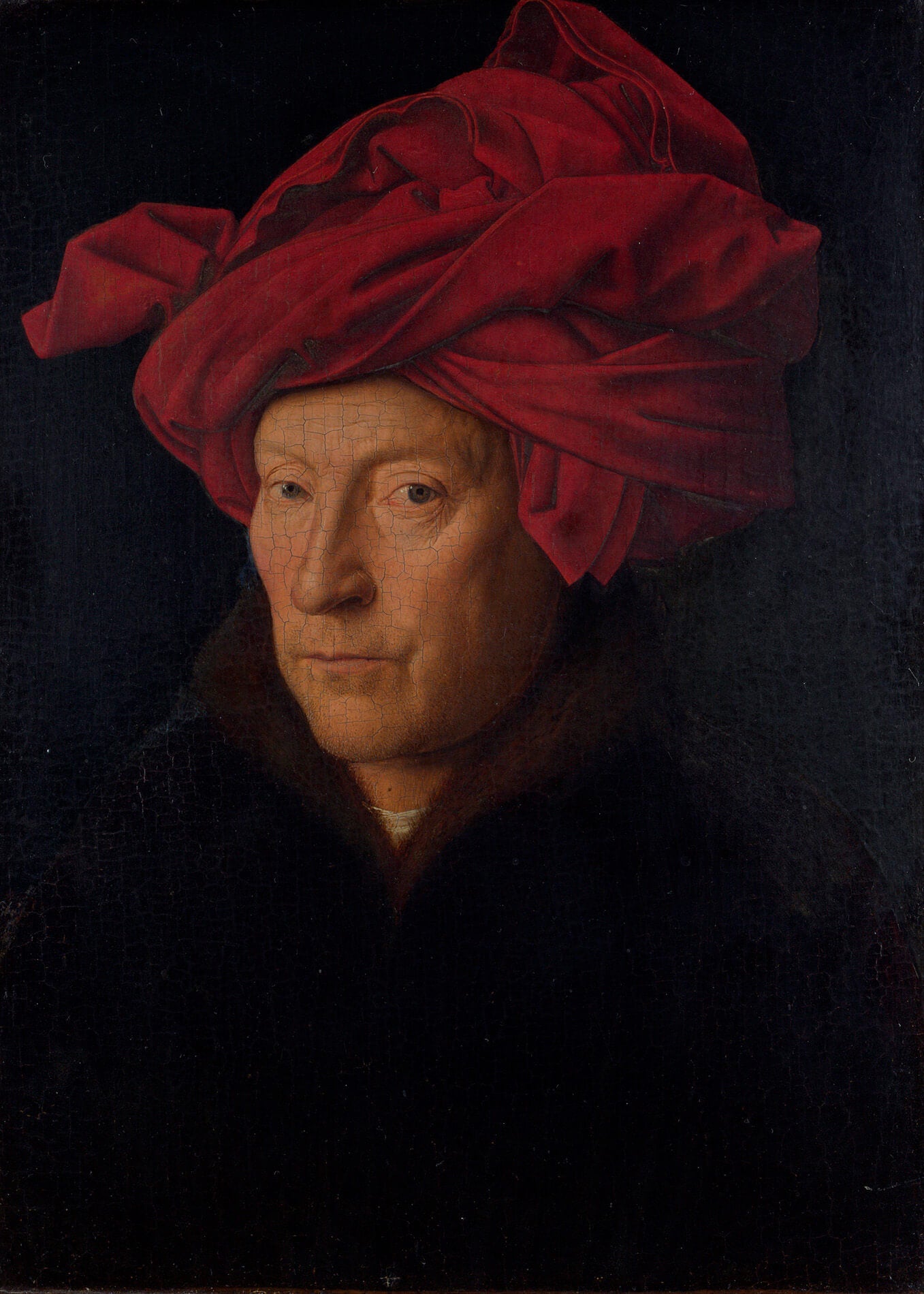Jan Van Eyck- Ritratto di uomo con turbante rosso | Stampa piatta HD o in 3D