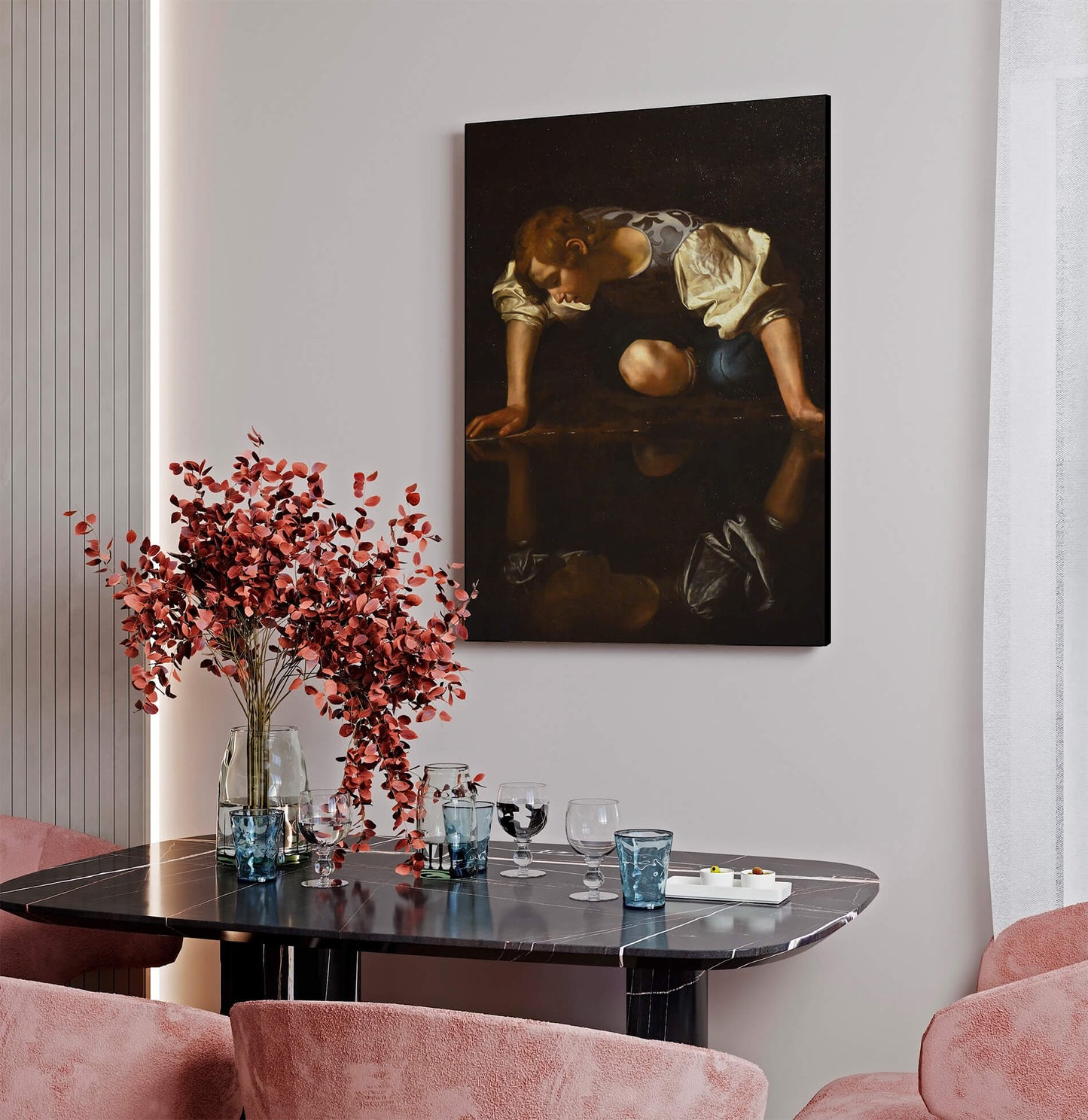 Caravaggio - Narciso | Stampa piatta HD o in 3D