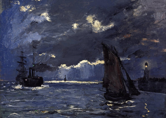 Monet -Un paesaggio marino, spedizione da Moonlight | Stampa piatta HD o in 3D
