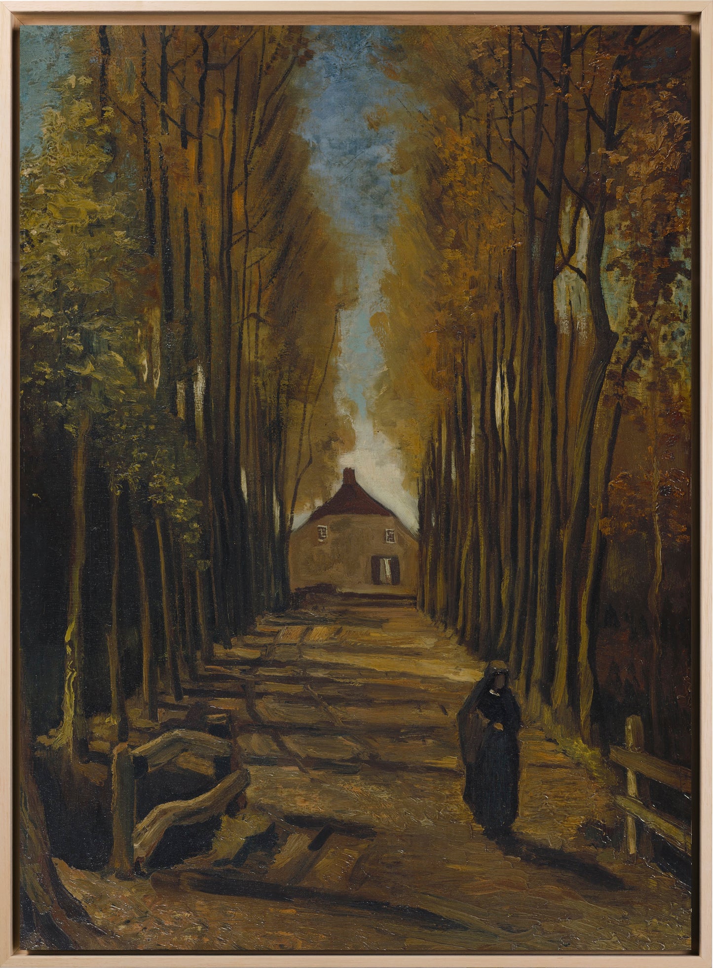 Van Gogh - Viale dei pioppi in autunno | Stampa piatta HD o in 3D