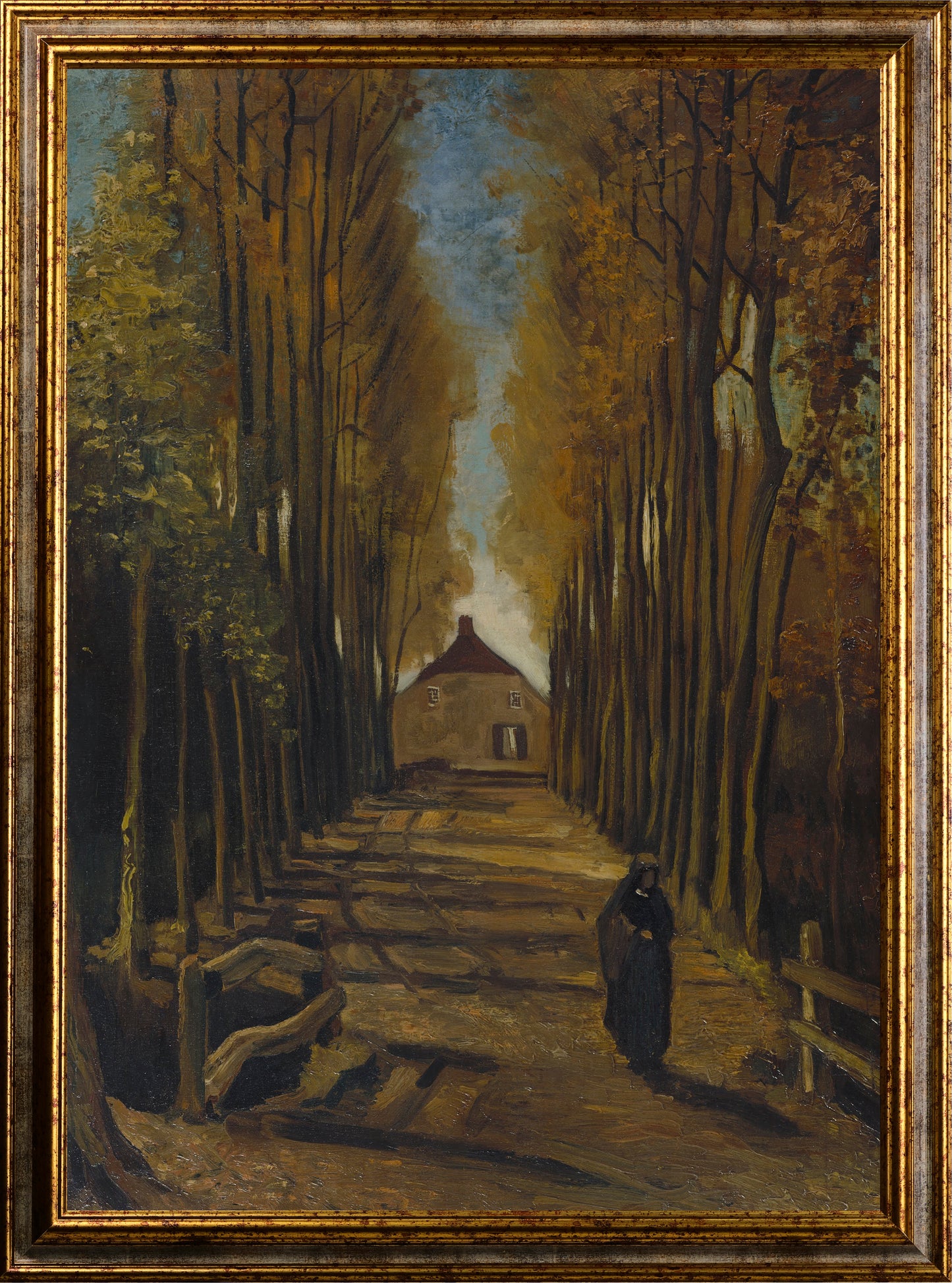 Van Gogh - Viale dei pioppi in autunno | Stampa piatta HD o in 3D
