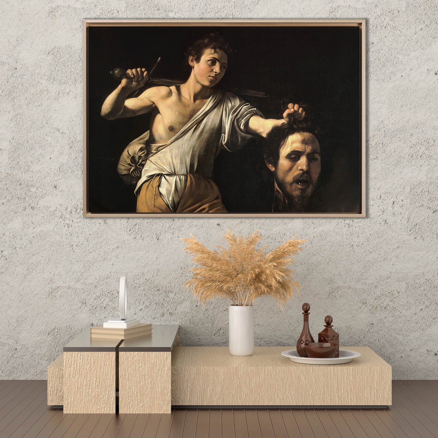 Caravaggio - Davide con la testa di Golia | Stampa piatta HD o 3D