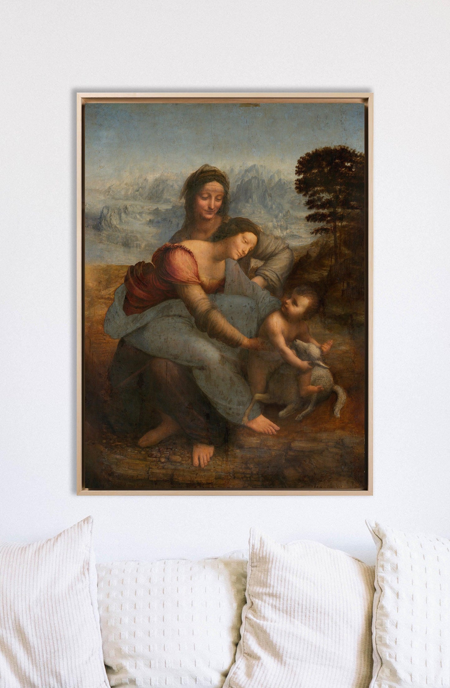 Da Vinci - Sant’Anna, la Vergine e il Bambino con l’agnellino | Effetto lucido - Materico