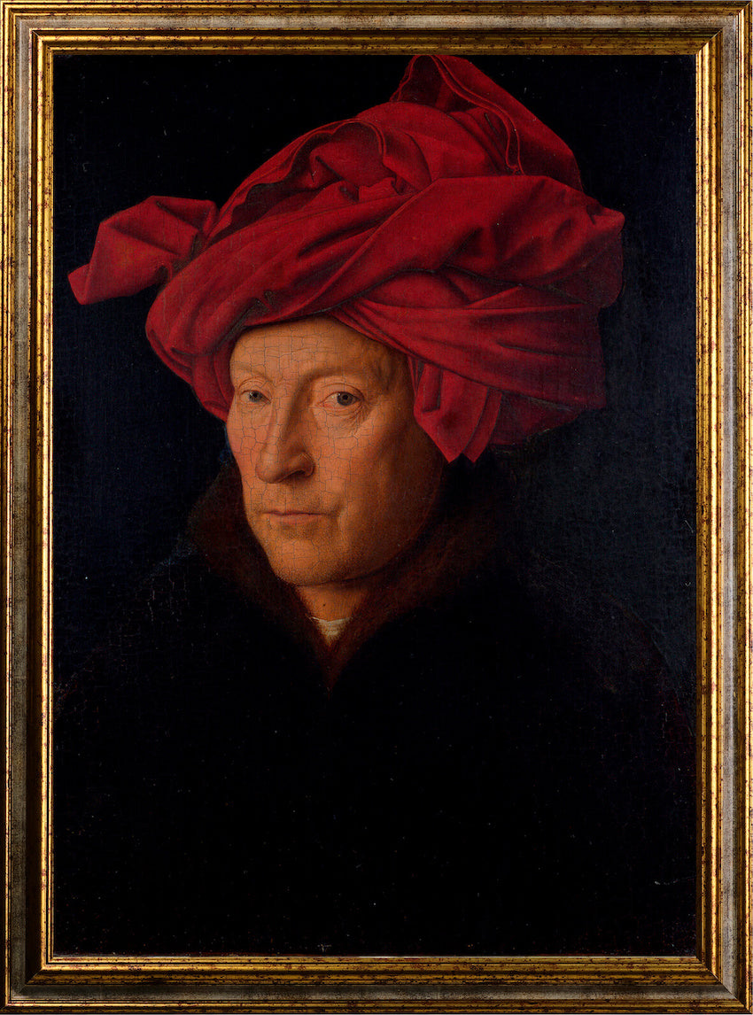 Jan Van Eyck- Ritratto di uomo con turbante rosso | Stampa piatta HD o in 3D
