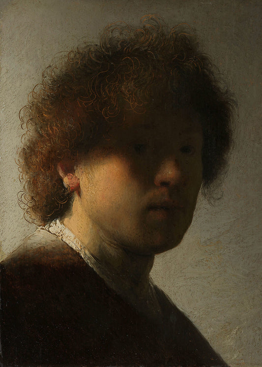 Rembrandt -Autoritratto con i capelli arruffati | Stampa piatta HD o in 3D