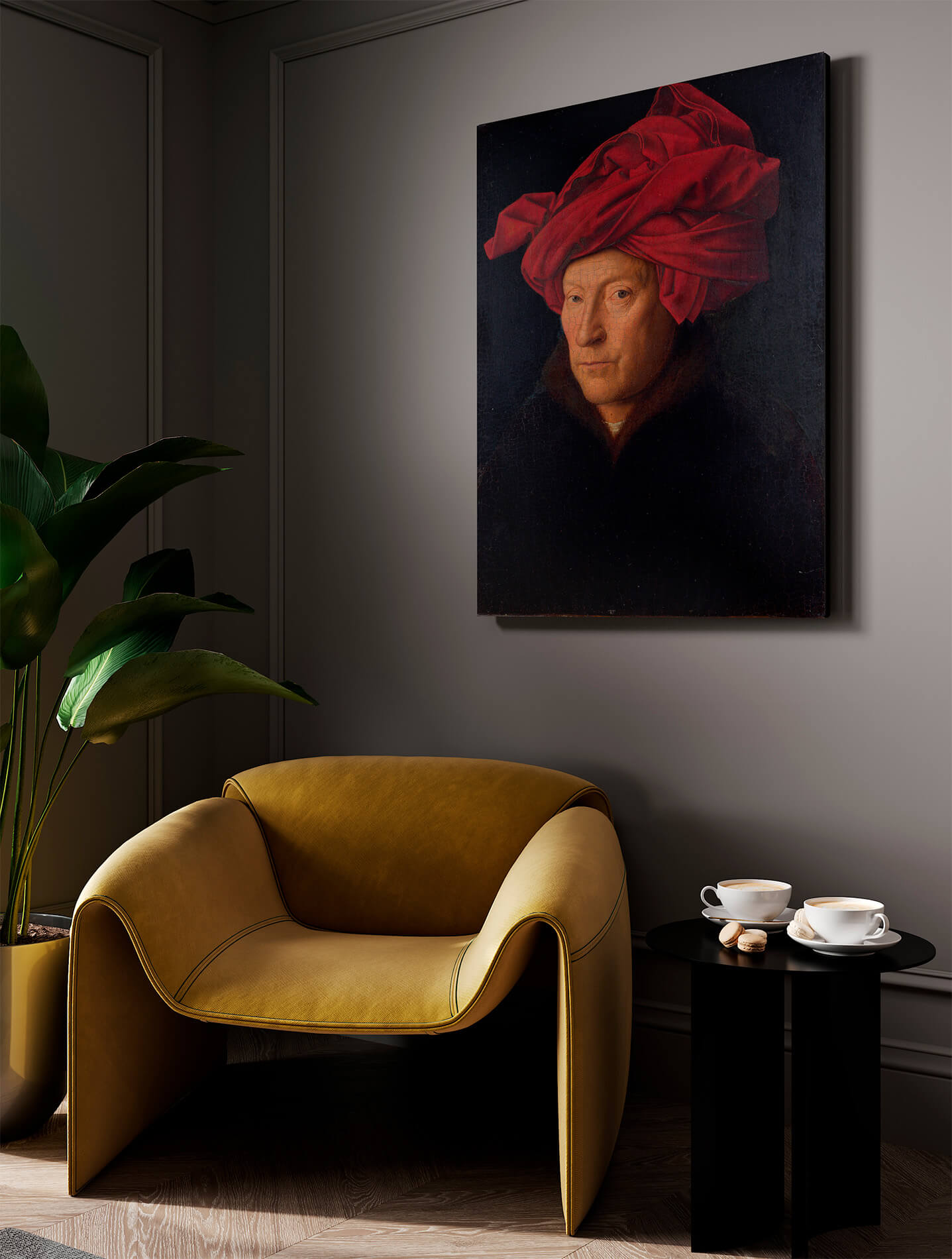 Jan Van Eyck- Ritratto di uomo con turbante rosso | Stampa piatta HD o in 3D