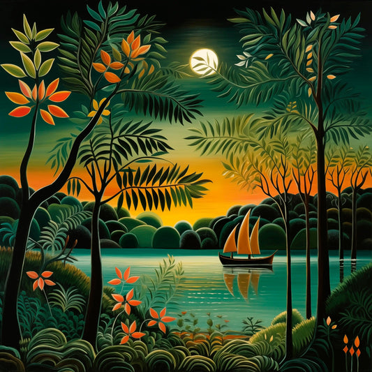 Natura - Disegno in stile Henri Rousseau | Effetto lucido - Materico