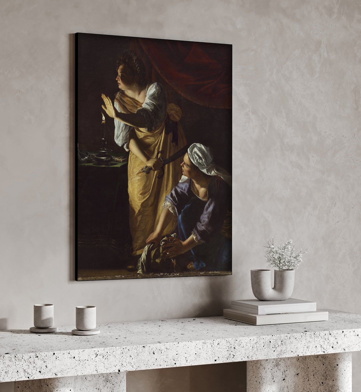 Gentileschi - Giuditta e la sua serva con il capo di Oloferne | Stampa piatta HD o in 3D