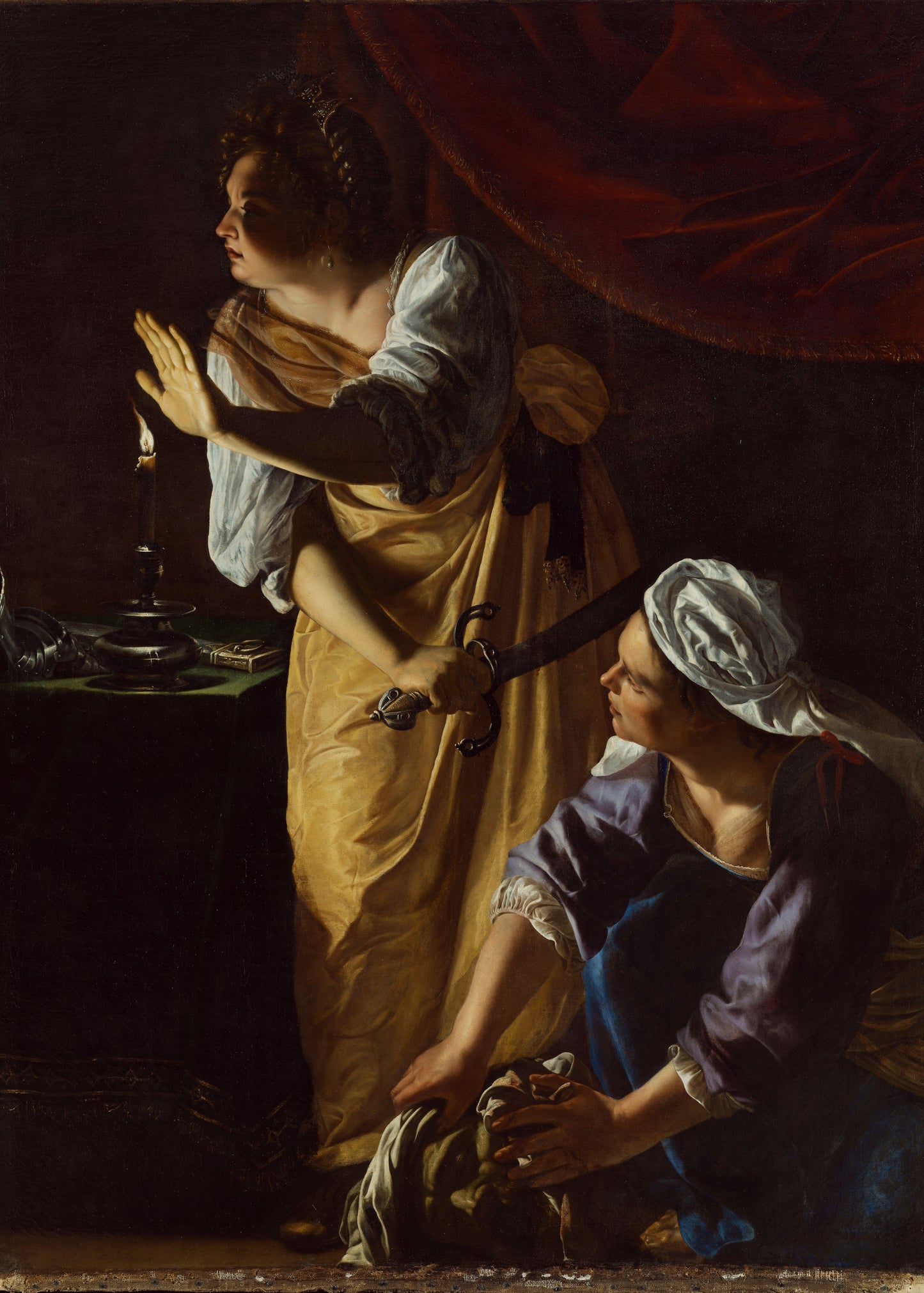 Gentileschi - Giuditta e la sua serva con il capo di Oloferne | Stampa piatta HD o in 3D