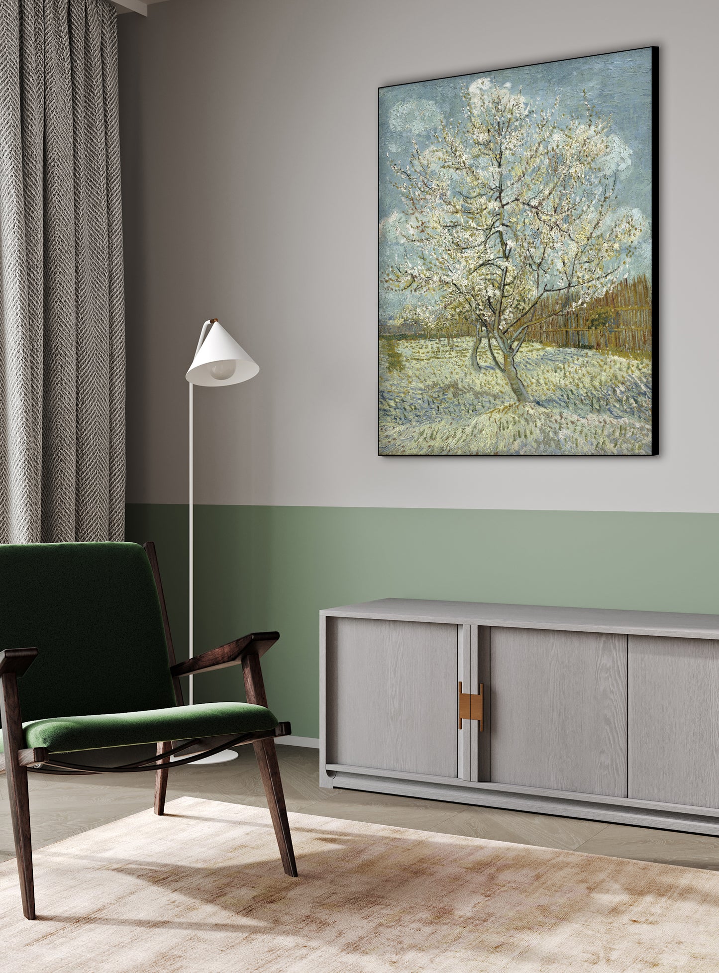 Van Gogh -  Albero di pesco rosa | Stampa piatta HD o in 3D