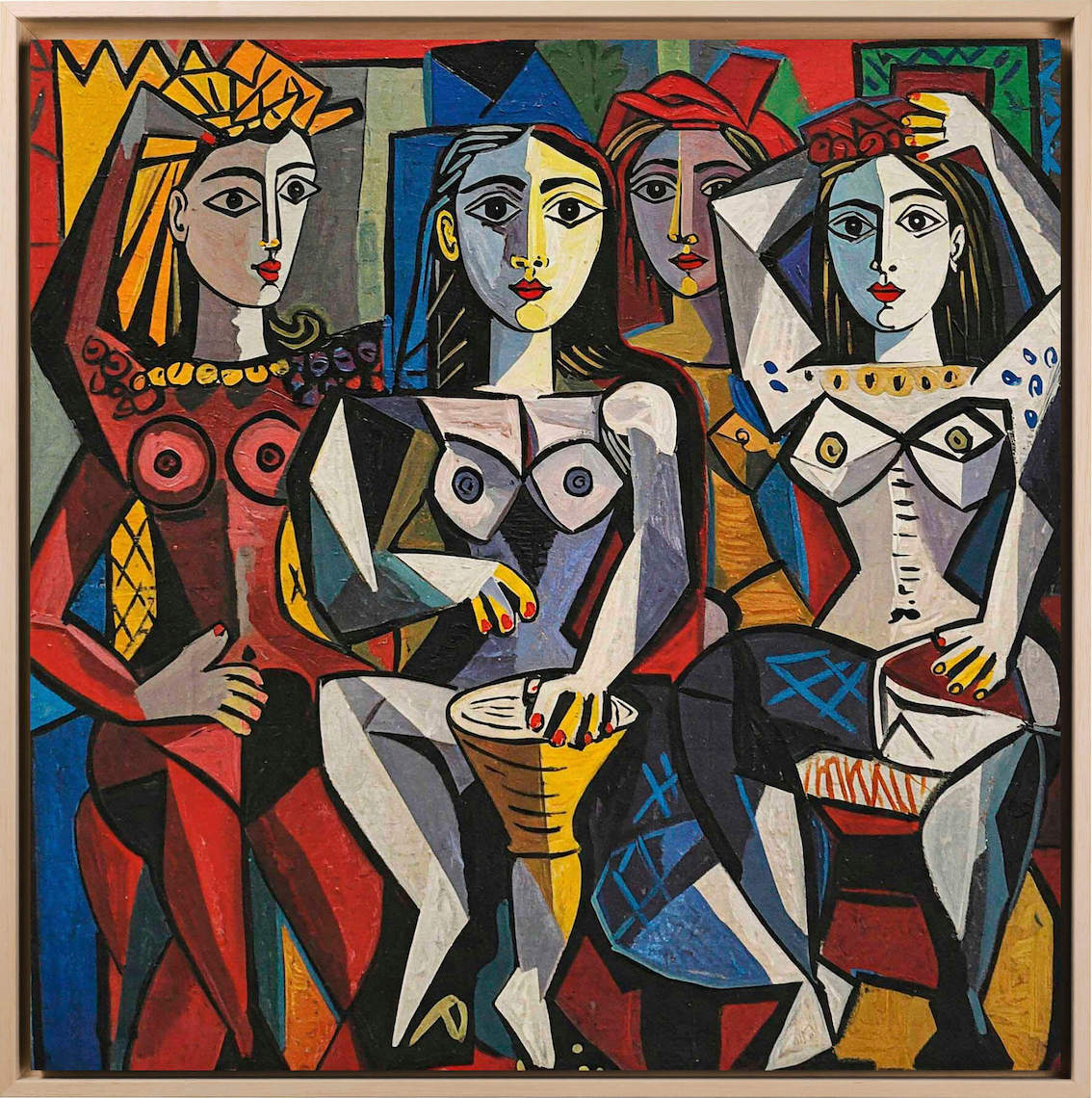 Ispirazione Picasso - Donne che ballano | Stampa piatta HD o in 3D