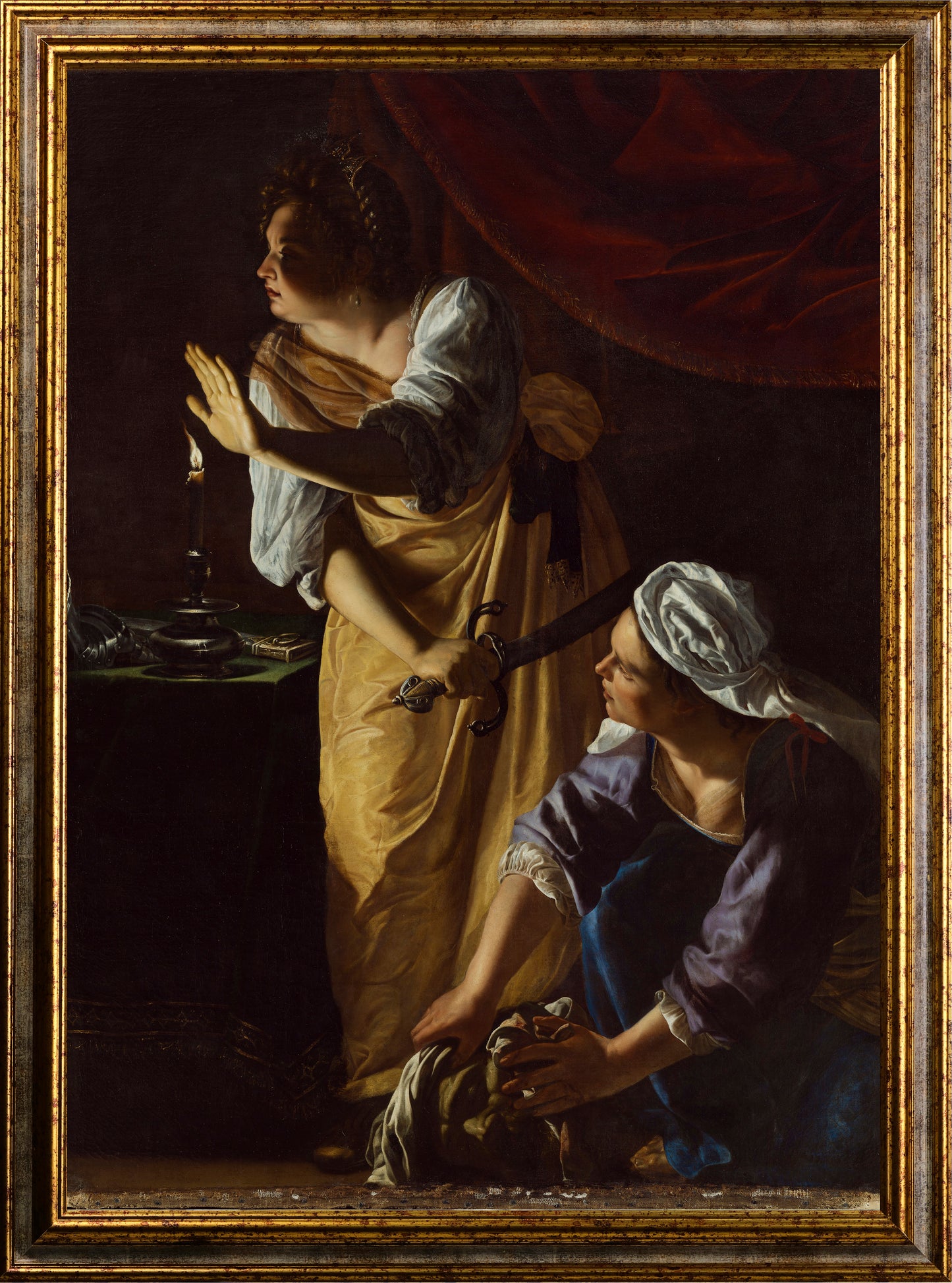 Gentileschi - Giuditta e la sua serva con il capo di Oloferne | Stampa piatta HD o in 3D