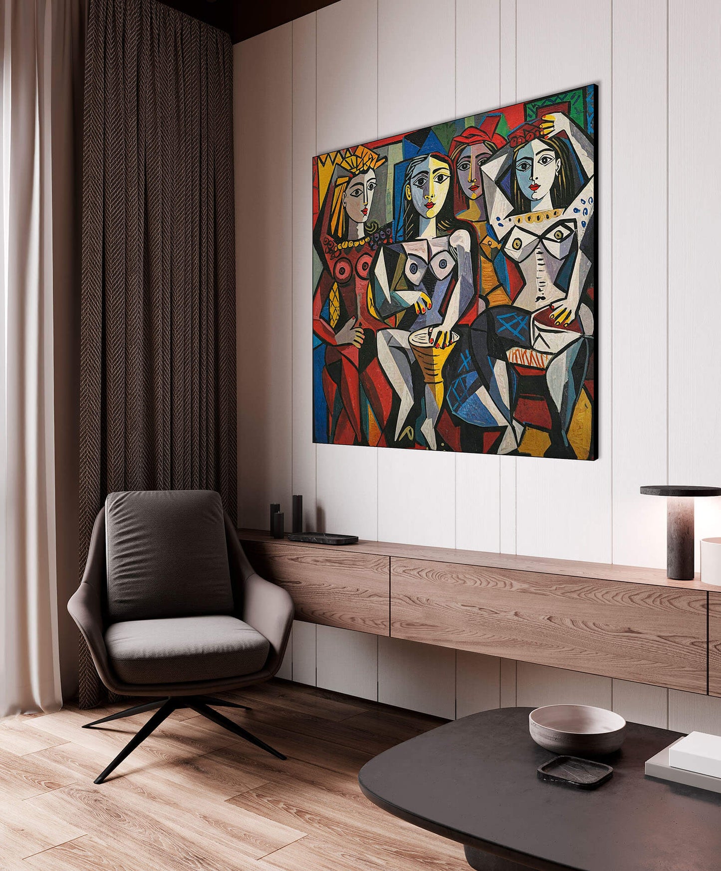 Ispirazione Picasso - Donne che ballano | Stampa piatta HD o in 3D