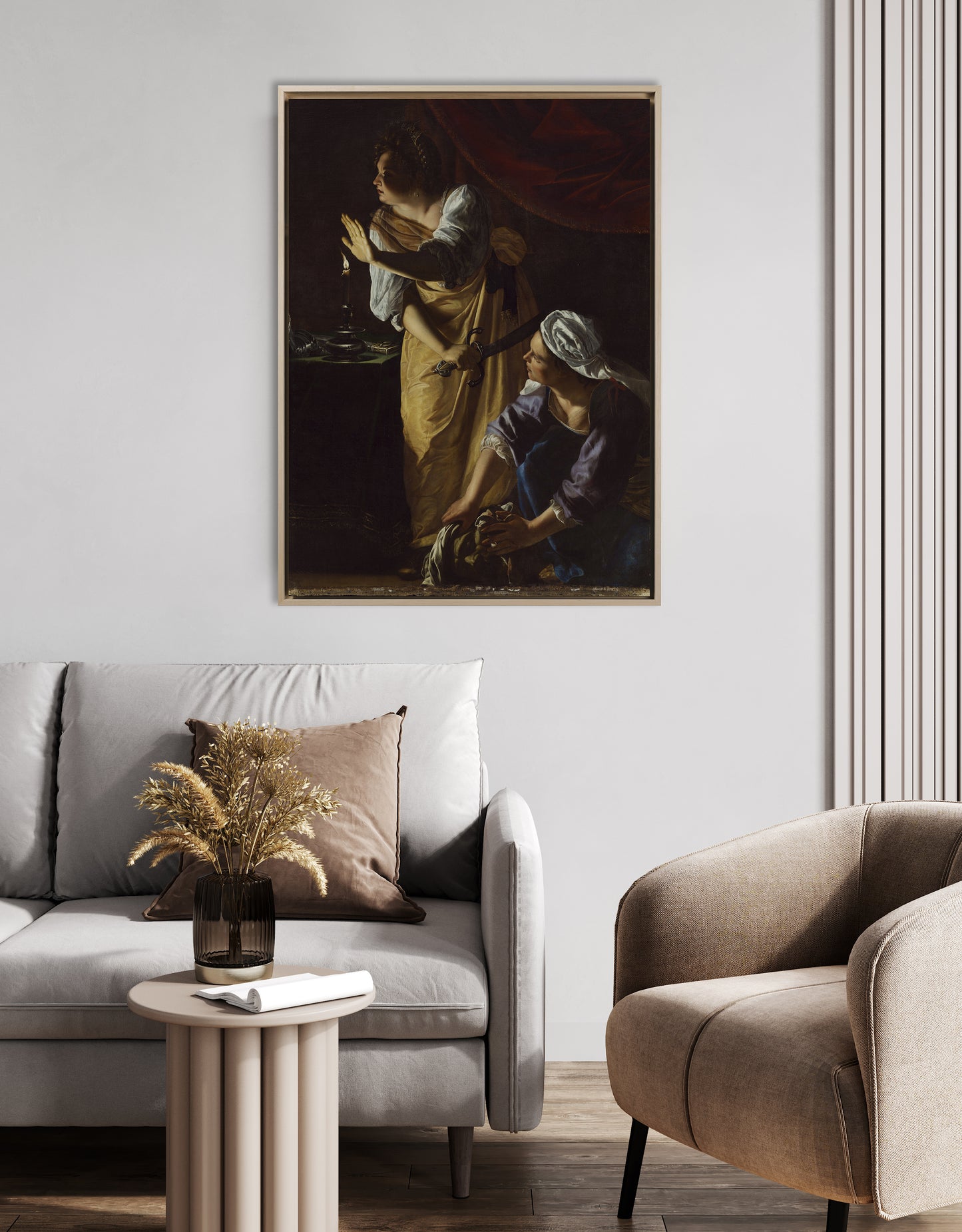 Gentileschi - Giuditta e la sua serva con il capo di Oloferne | Stampa piatta HD o in 3D