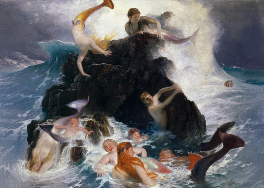 Bocklin-  Gioco delle Nereide | Stampa piatta HD o in 3D