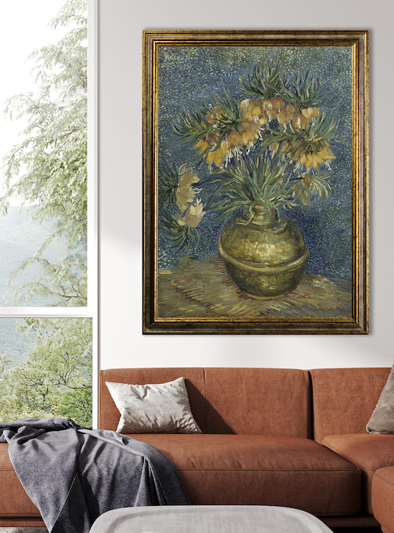 Van Gogh - La Fritillaria imperiale in un vaso di rame | Stampa piatta HD o in 3D