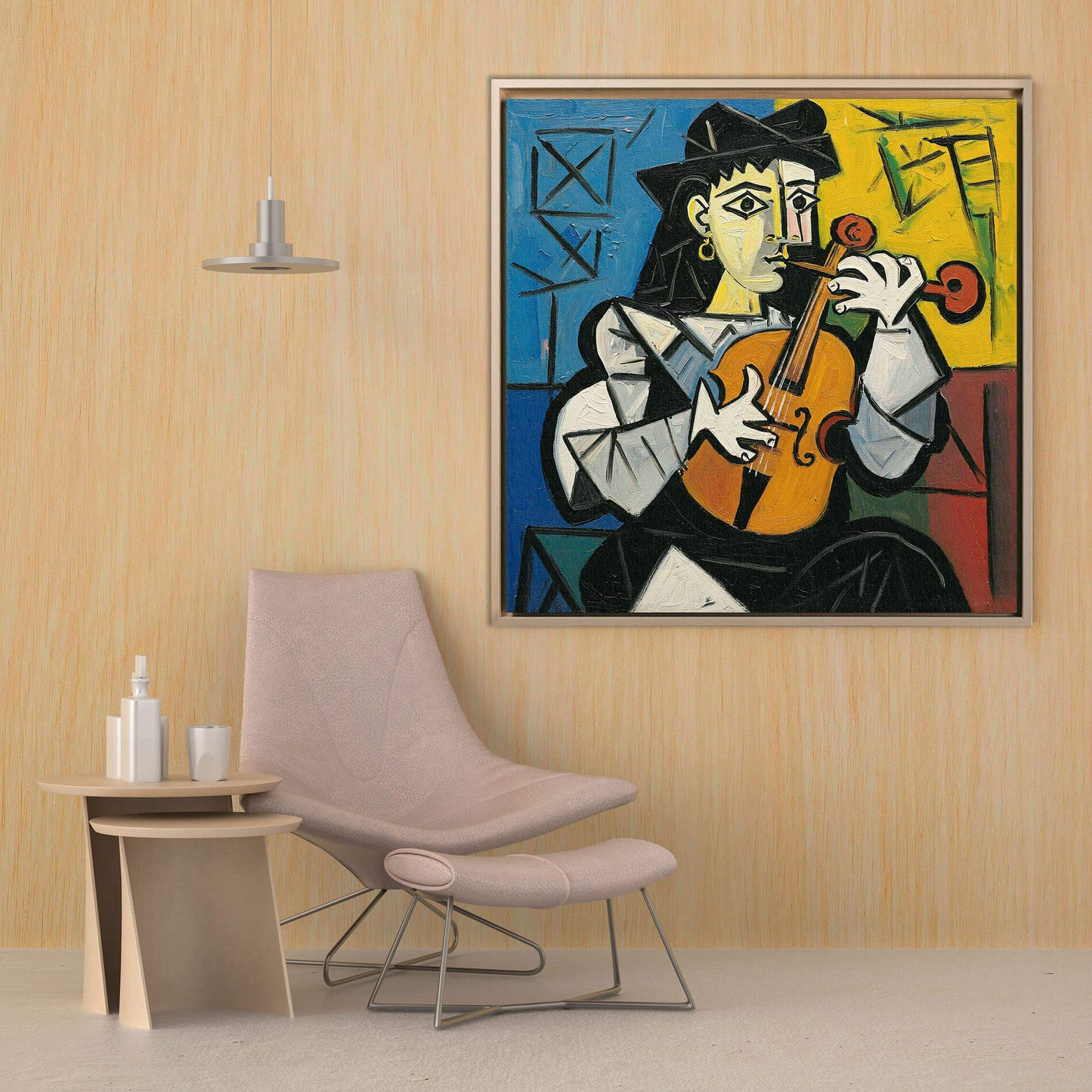 Ispirazione Picasso - Donna con violino | Stampa piatta HD o in 3D