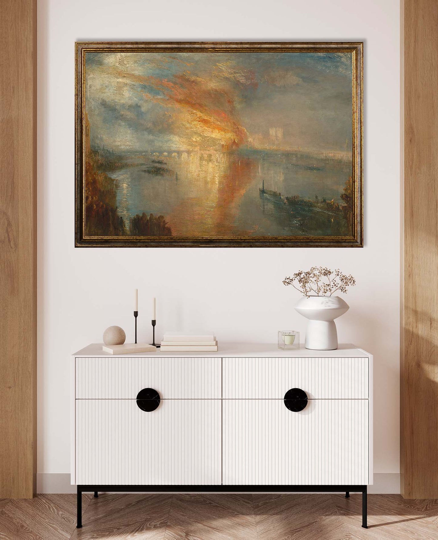 Turner - Incendio delle Camere dei Lord e dei Comuni | Stampa piatta HD o in 3D