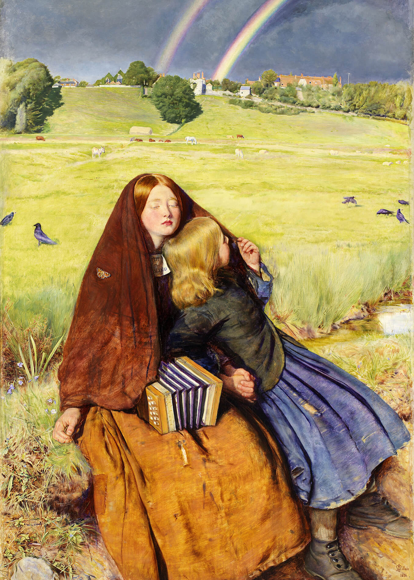 John Everett Millais - La ragazza cieca | Stampa piatta HD o in 3D