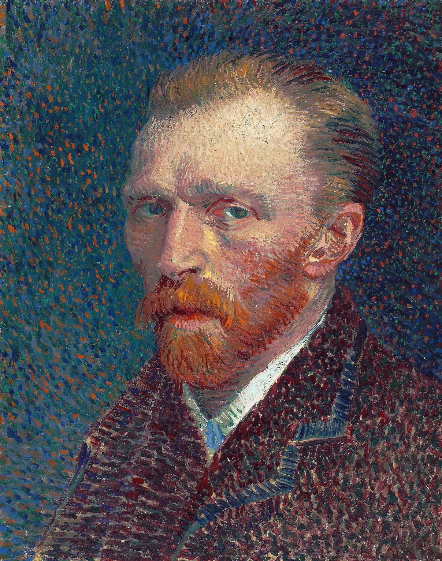 Van Gogh - Autoritratto con giacca marrone | Stampa piatta HD o in 3D - Materico