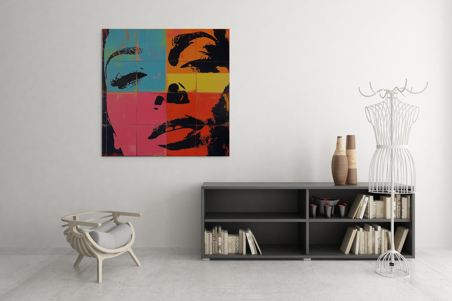 Pop art - Disegno frontale volto donna ispirato a Andy Warhol | Effetto lucido - Materico