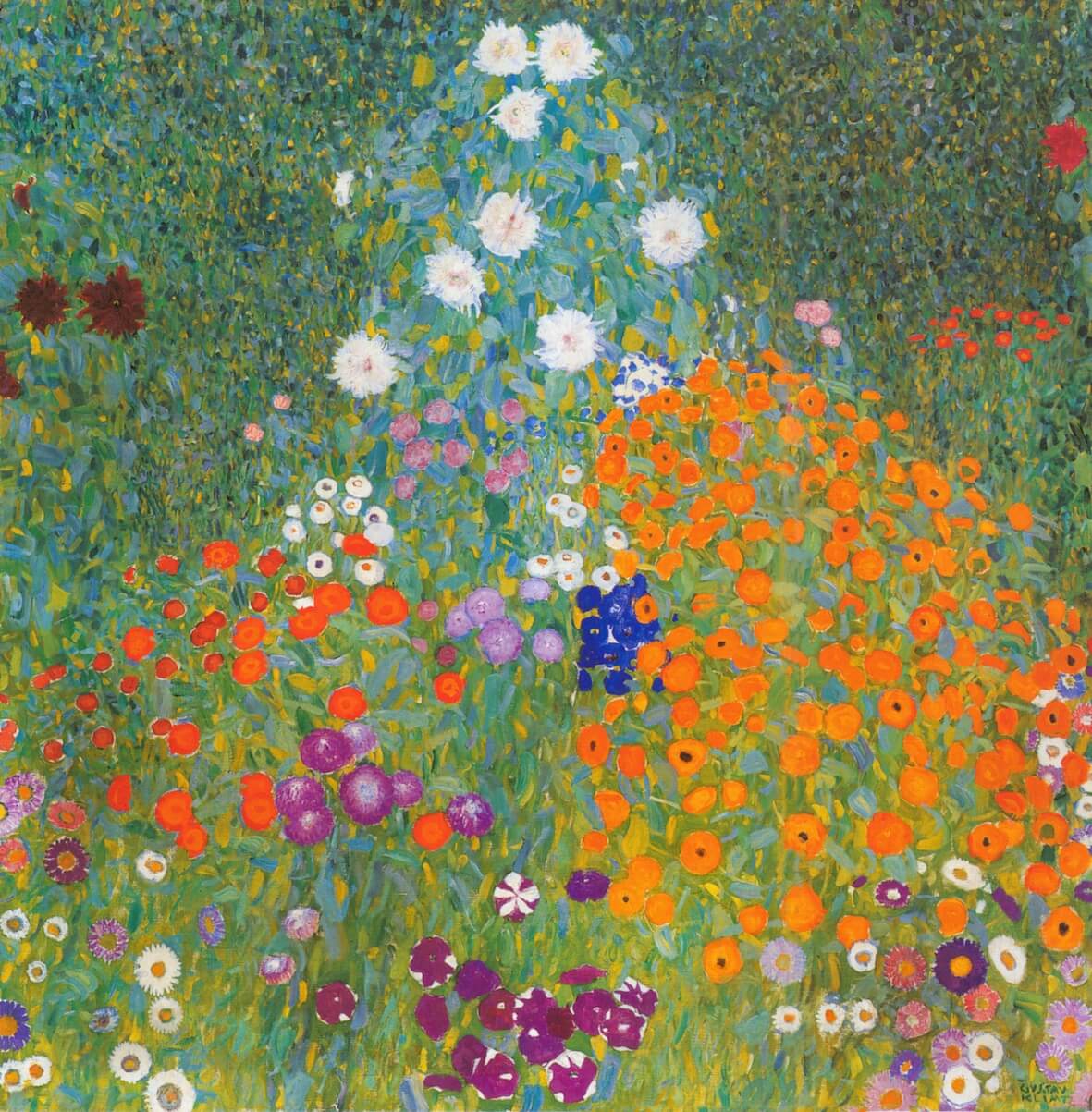 Klimt - Giardino fiorito | Stampa piatta HD o in 3D