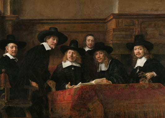 Rembrandt - I sindaci della Gilda dei Drapers | Stampa piatta HD o in 3D