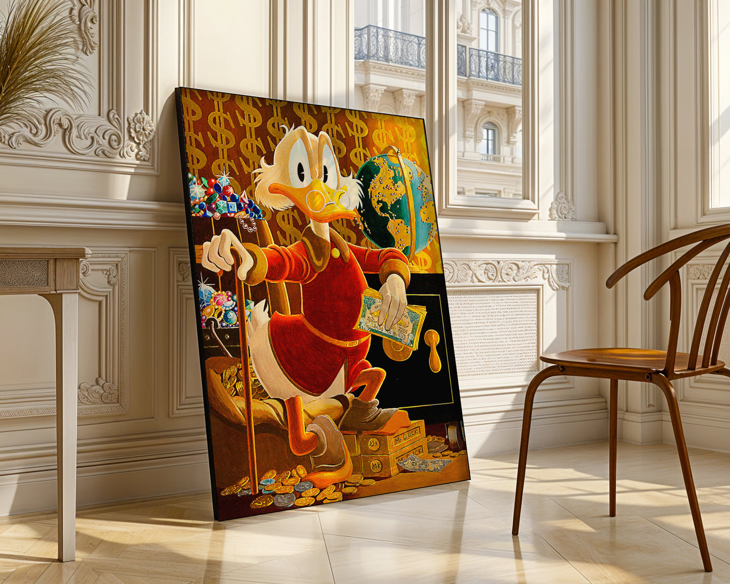 Street art - Paperino Gold | Stampa piatta HD o in 3D