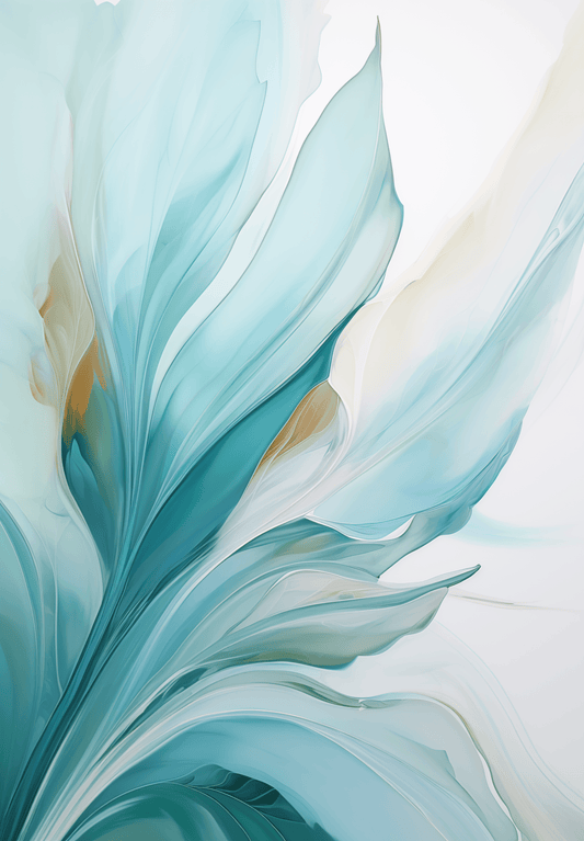 Minimal - Quadro pouring azzurro GRACE | Effetto lucido - Materico