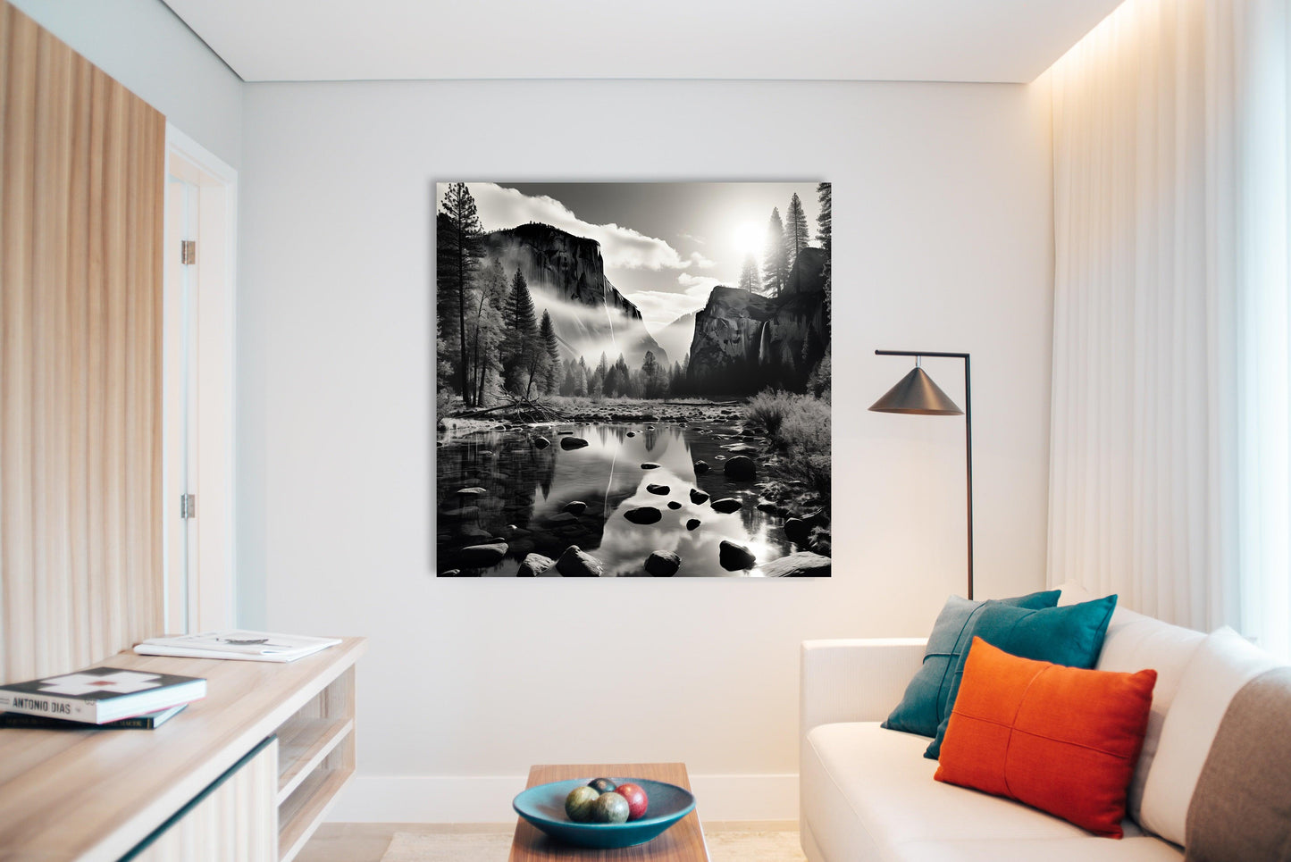 Disegno bianco e nero - Yosemite stile Ansel Adams | Effetto lucido - Materico