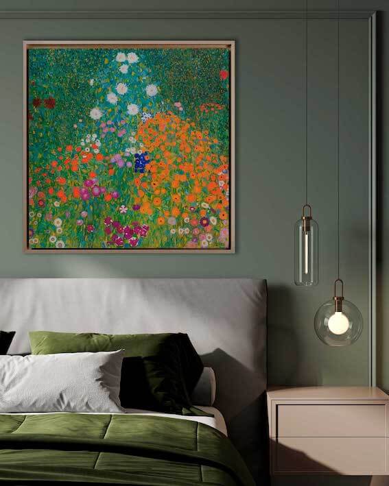 Klimt - Giardino fiorito | Stampa piatta HD o in 3D