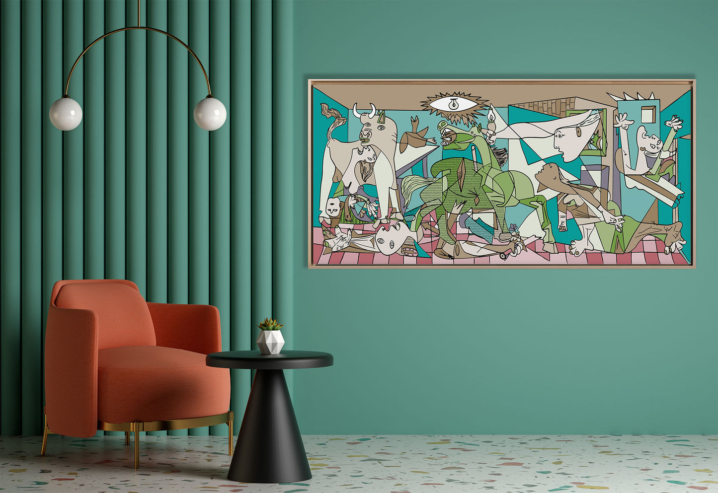 Ispirazione Picasso - Guernica colori pastello | Stampa piatta HD o in 3D