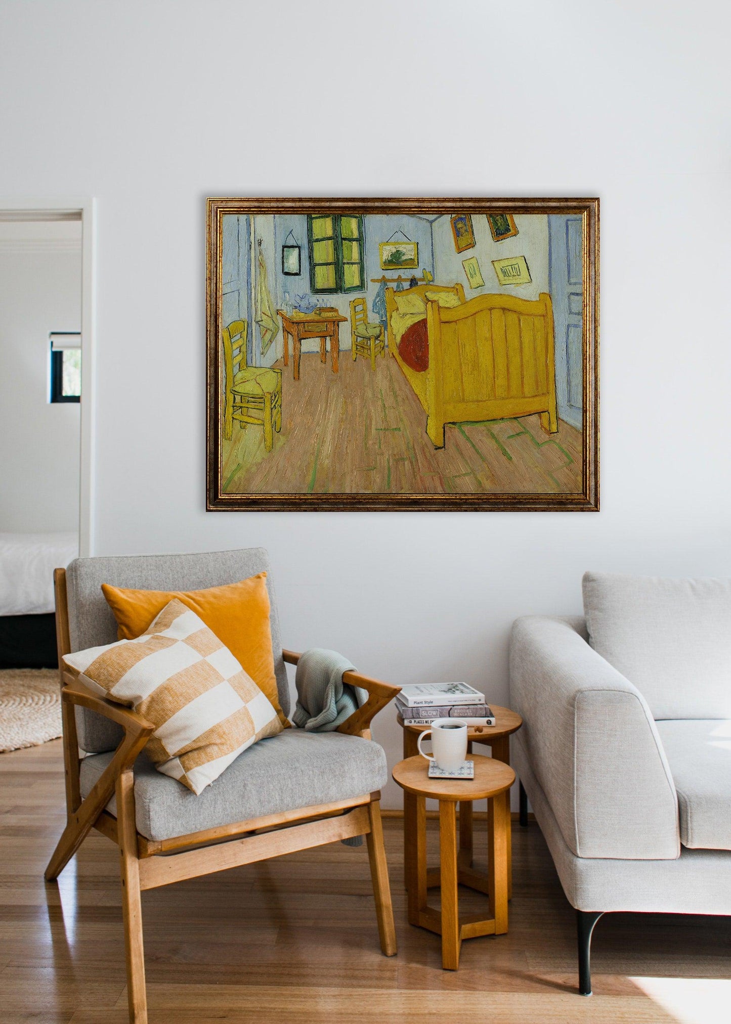 Van Gogh - La camera di Arles con texture e pennellate | Stampa piatta HD o in 3D - Materico