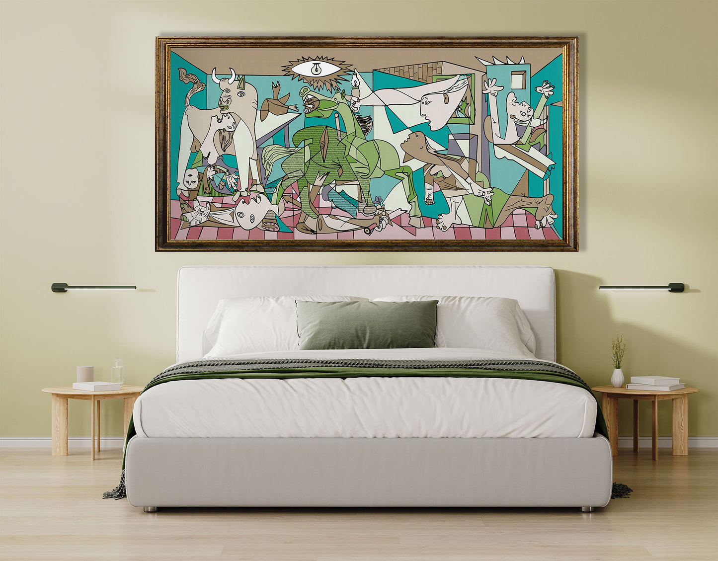 Ispirazione Picasso - Guernica colori pastello | Stampa piatta HD o in 3D