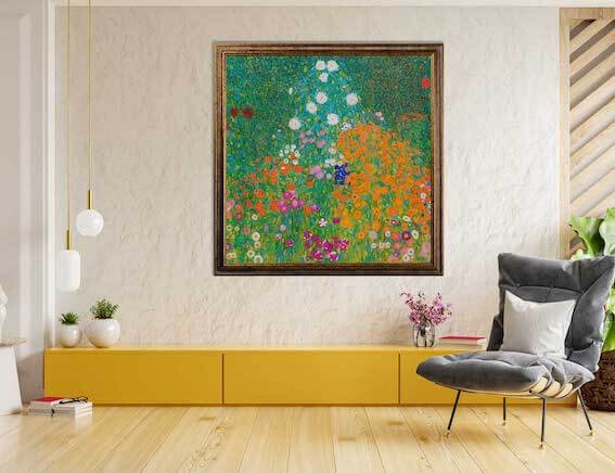Klimt - Giardino fiorito | Stampa piatta HD o in 3D