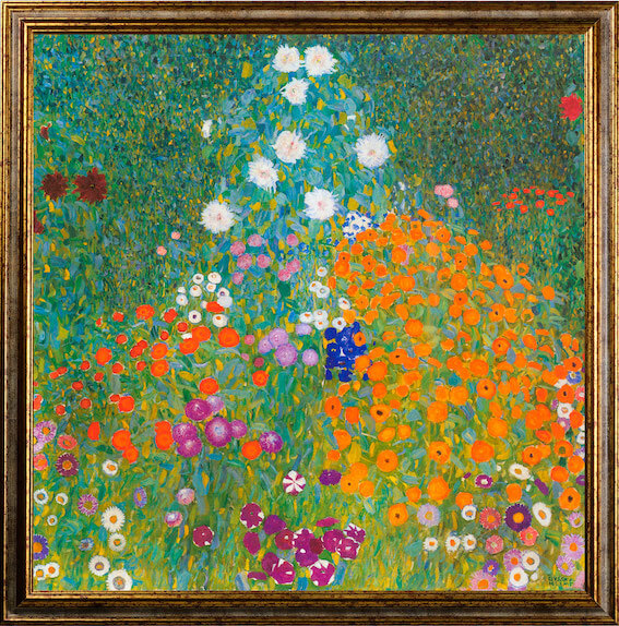 Klimt - Giardino fiorito | Stampa piatta HD o in 3D